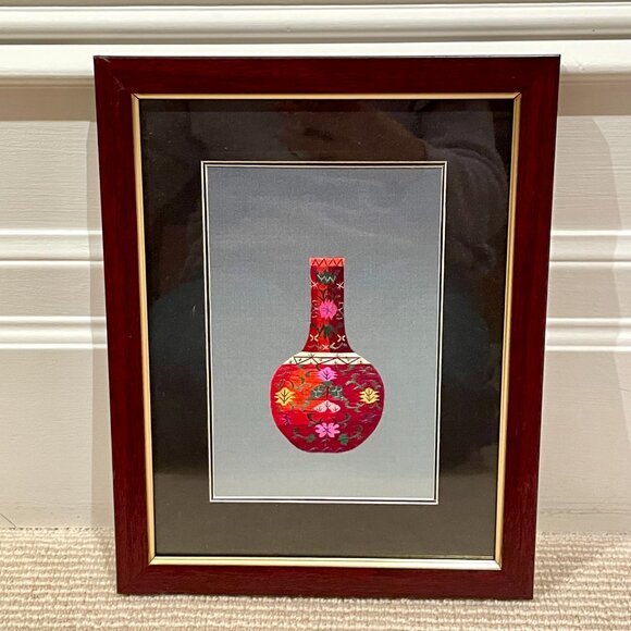 Set of 3 Embroidered Art - Plus Bonus Photo Frame - Picture 4 of 14